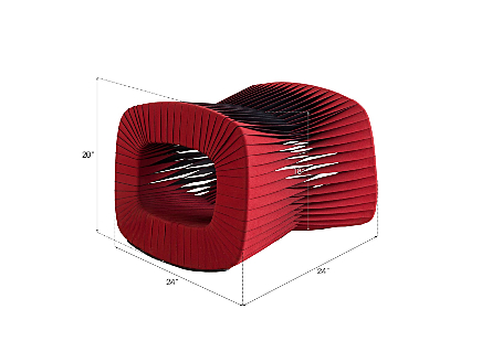 Seat Belt Ottoman Red