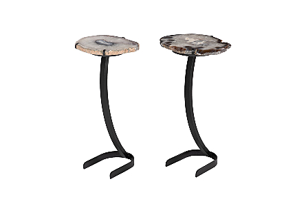 Agate Side Table Horseshoe Base, Assorted