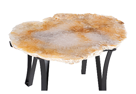 Agate Coffee Table Metal Base