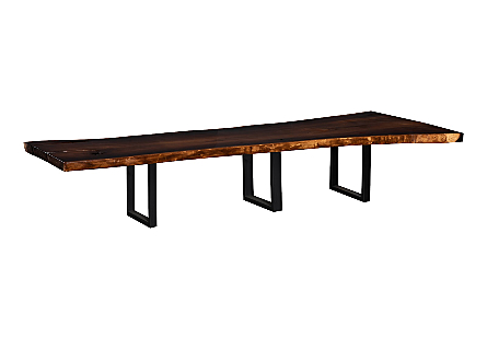 Origins Dining Table Live Edge, Natural, Satin Black Legs