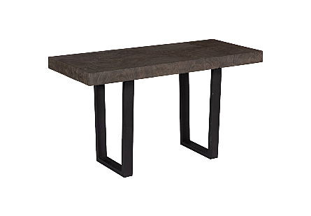 Origins Dining Table Straight Edge, Gray, Satin Black Legs