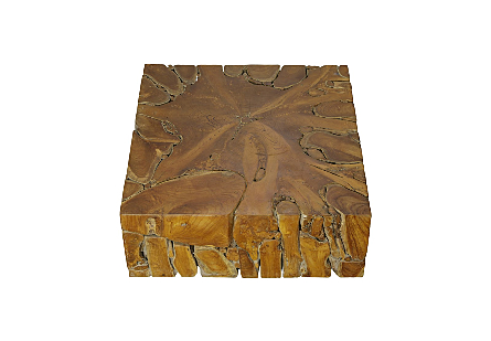 Teak Chunk Coffee Table Square