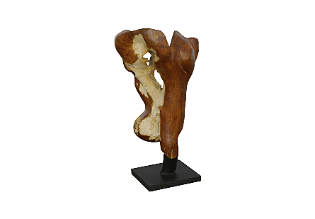 Teak Wood Sculpture on Base Natural