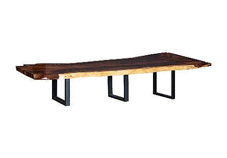 Origins Dining Table Live Edge, Natural, Satin Black Legs