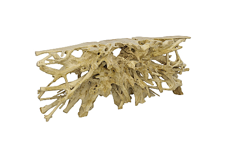 Teak Root Console Table Bleached