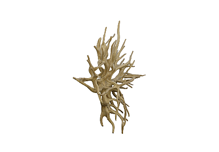 Teak Root Wall Sculpture Bleached