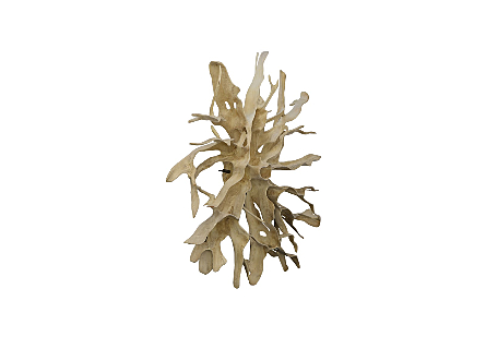 Teak Root Wall Sculpture Bleached