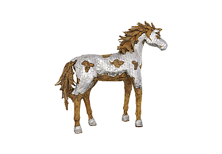 Mustang Horse Armored Sculpture Walking