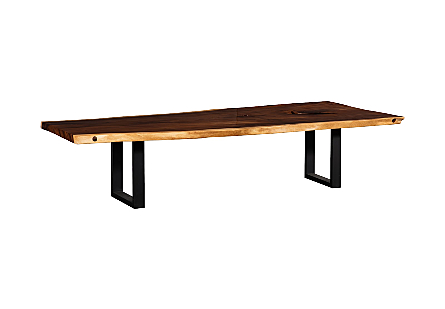 Origins Dining Table Live Edge, Natural, Satin Black Legs