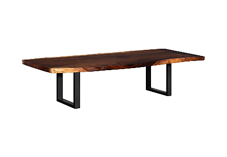 Origins Dining Table Live Edge, Natural, Satin Black Legs