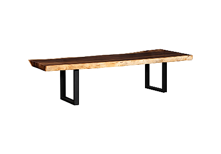 Origins Dining Table Live Edge, Natural, Satin Black Legs