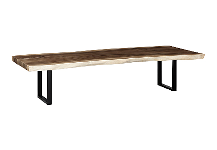 Origins Dining Table Natural, Live Edge, Satin Black Legs