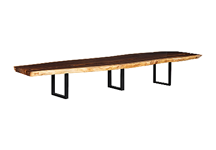 Origins Dining Table Live Edge, Natural, Satin Black Legs