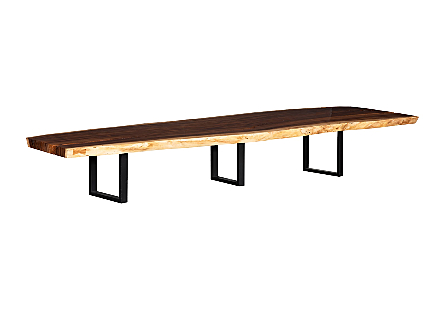 Origins Dining Table Live Edge, Natural, Satin Black Legs