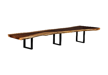 Origins Dining Table Live Edge, Natural, Satin Black Legs