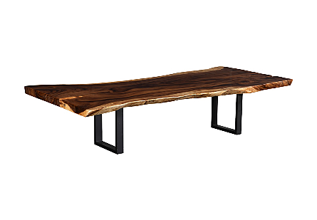 Origins Dining Table Live Edge, Natural, Satin Black Legs