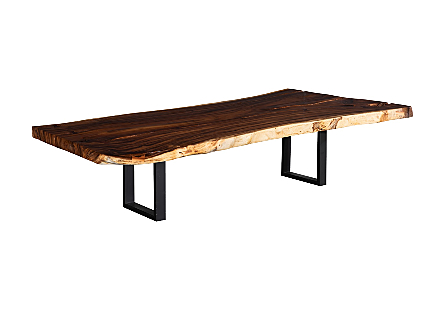 Origins Dining Table Live Edge, Natural, Satin Black Legs