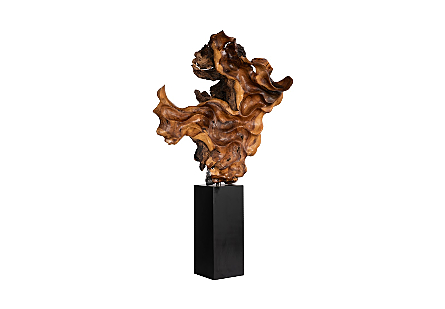 Metallurgy Wood Sculpture, Metal Base