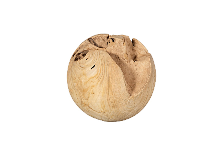 Teak Wood Ball Small, Bleached