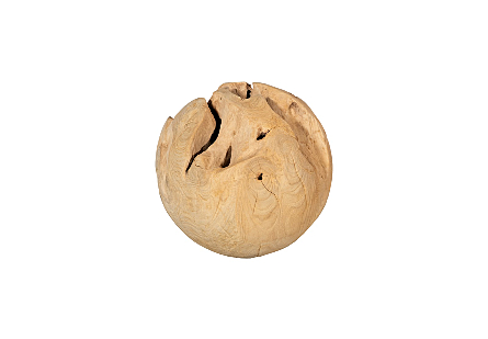 Teak Wood Ball Small, Bleached