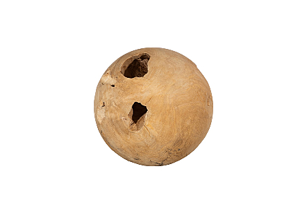 Teak Wood Ball Medium, Bleached