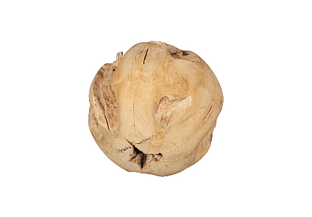 Teak Wood Ball Large, Bleached