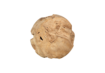 Teak Wood Ball Large, Bleached
