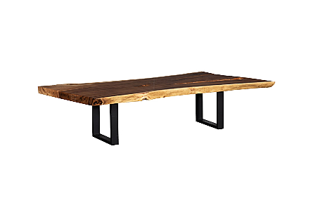 Origins Dining Table Live Edge, Natural, Satin Black Legs