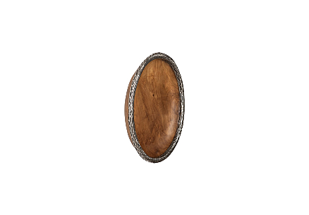 Teak Wood Bowl Wall Art Metallurgy Edge, MD