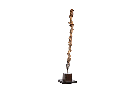 Metallurgy Wood Sculpture Stainless Steel