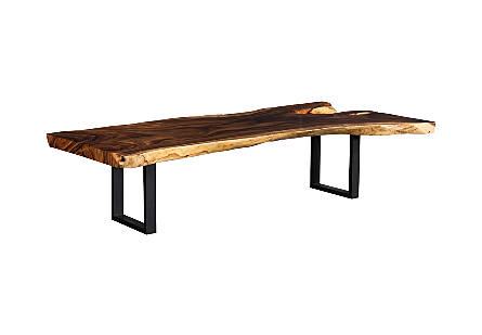 Origins Dining Table Live Edge, Natural, Satin Black Legs