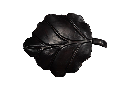 Leaf Bowl, Teak Wood, Black