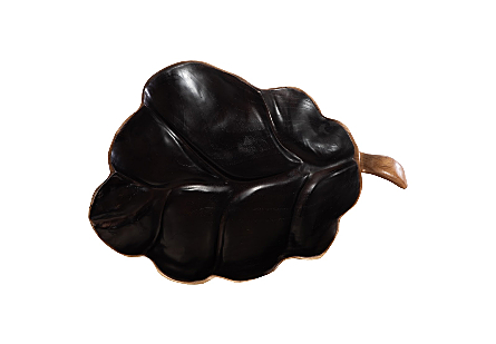 Leaf Bowl, Teak Wood, Natural & Black