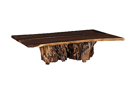 Origins Dining Table Natural, Live Edge, Root Base