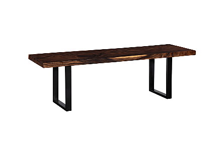 Origins Dining Table Live Edge, Natural, Satin Black Legs