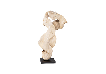 Carved Wood Sculpture Bleached