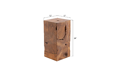 Teak Slice Pedestal Square, SM