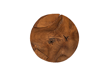 Teak Chunk Stool Round