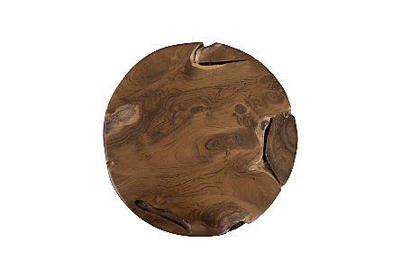 Teak Chunk Side Table Round