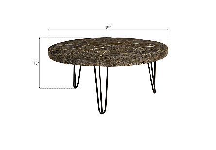 Driftwood Top Coffee Table Black Wash