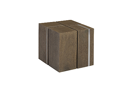 Maya Block Side Table Stainless Steel Detail