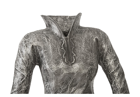 Dress Sculpture, Long Sleeves Black/Silver, Aluminum