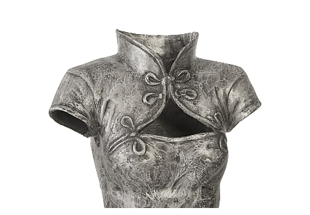 Dress Sculpture, Short Sleeves Black/Silver, Aluminum