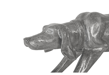 Walking Dog Sculpture Black/Silver, Aluminum