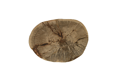 Petrified Wood Stool, Polished, Cream, 18"- 22" x 17"-19"h Assorted