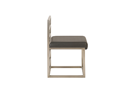 Ladder Dining Chair Low Back Gray/Silver Finish