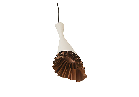 Ruffle Pendant Lamp White/Copper