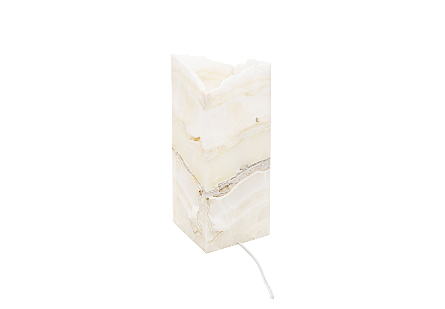 Onyx Prism Lamp White, Rustic Edge