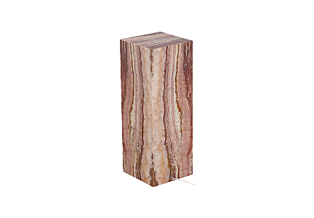 Onyx Lamp, Square Serpentine Rose