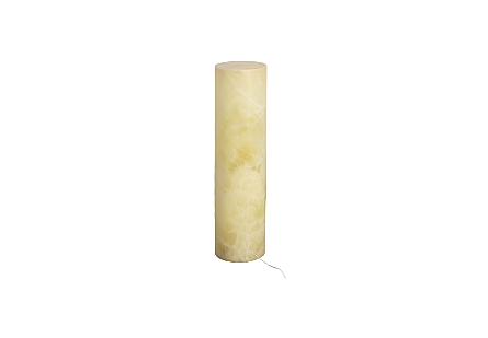 Onyx Lamp Pedestal Cylindrical, White